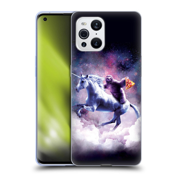 Random Galaxy Space Unicorn Ride Pizza Sloth Soft Gel Case for OPPO Find X3 / Pro