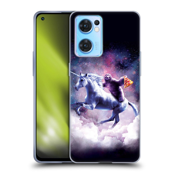 Random Galaxy Space Unicorn Ride Pizza Sloth Soft Gel Case for OPPO Reno7 5G / Find X5 Lite