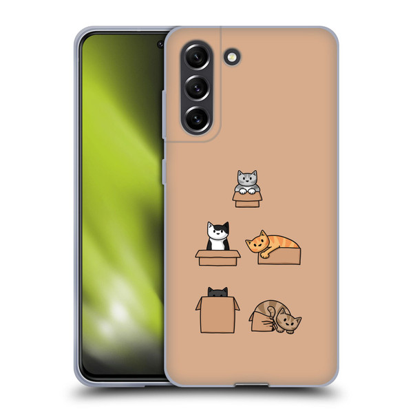 Beth Wilson Doodle Cats 2 Boxes Soft Gel Case for Samsung Galaxy S21 FE 5G