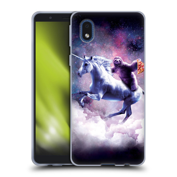 Random Galaxy Space Unicorn Ride Pizza Sloth Soft Gel Case for Samsung Galaxy A01 Core (2020)