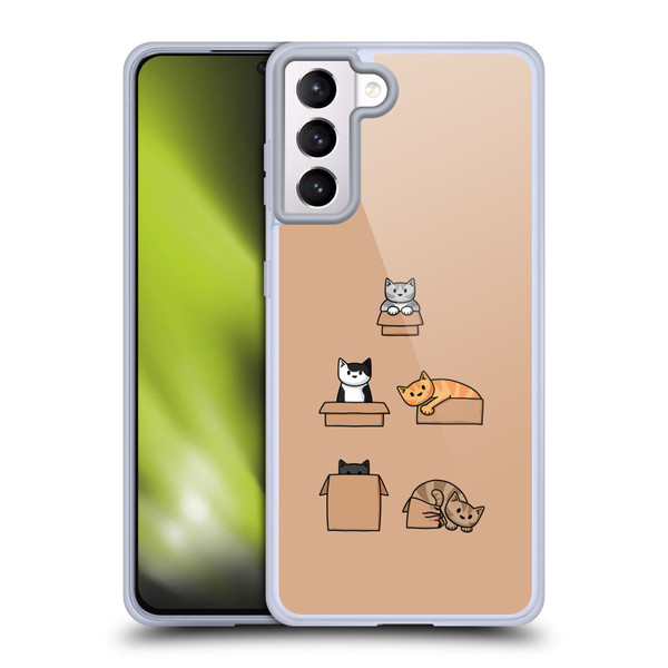 Beth Wilson Doodle Cats 2 Boxes Soft Gel Case for Samsung Galaxy S21+ 5G