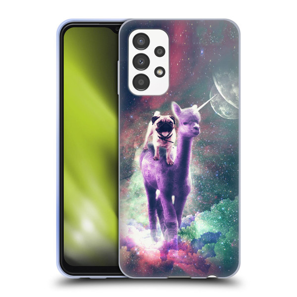 Random Galaxy Space Unicorn Ride Pug Riding Llama Soft Gel Case for Samsung Galaxy A13 (2022)