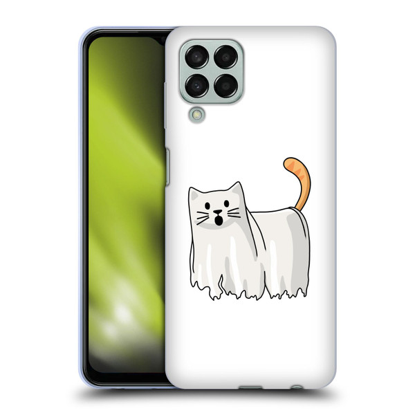 Beth Wilson Doodle Cats 2 Halloween Ghost Soft Gel Case for Samsung Galaxy M33 (2022)