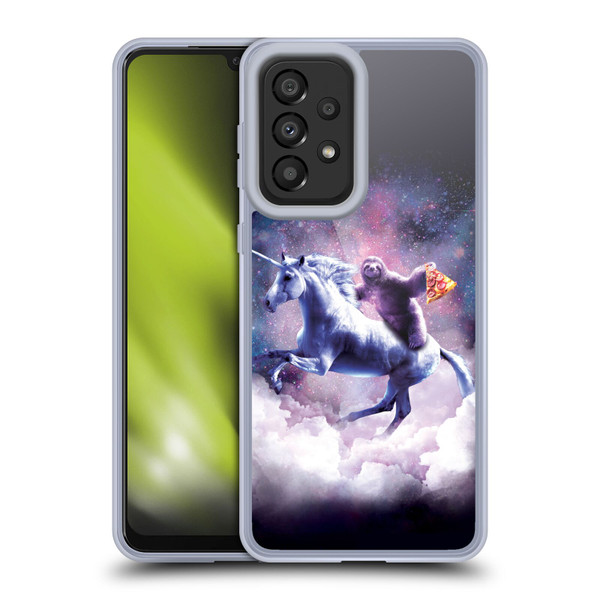 Random Galaxy Space Unicorn Ride Pizza Sloth Soft Gel Case for Samsung Galaxy A33 5G (2022)