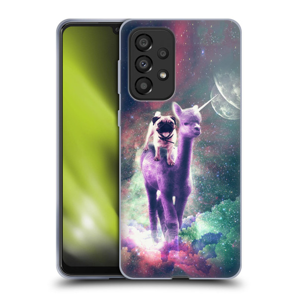 Random Galaxy Space Unicorn Ride Pug Riding Llama Soft Gel Case for Samsung Galaxy A33 5G (2022)