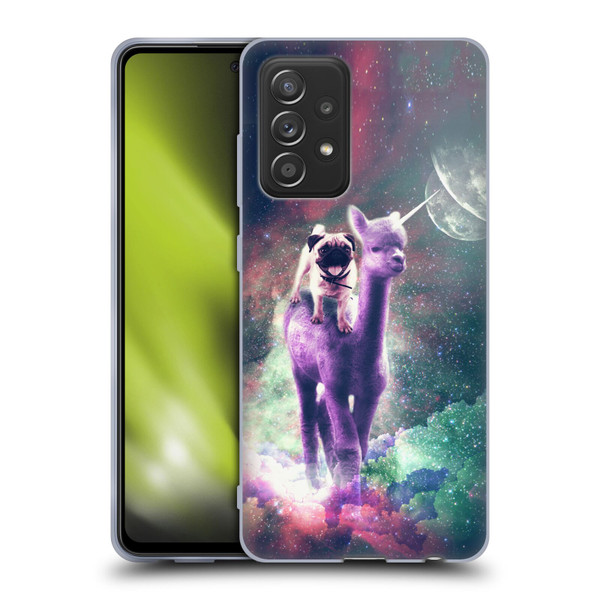 Random Galaxy Space Unicorn Ride Pug Riding Llama Soft Gel Case for Samsung Galaxy A52 / A52s / 5G (2021)