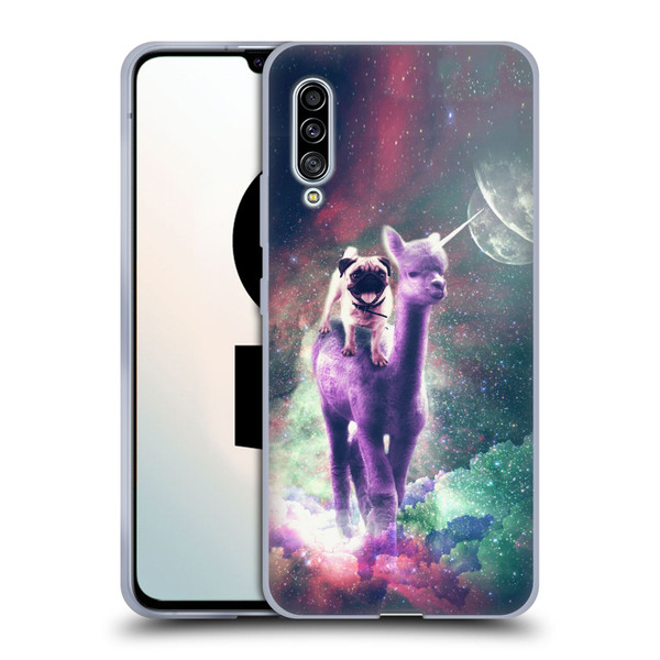 Random Galaxy Space Unicorn Ride Pug Riding Llama Soft Gel Case for Samsung Galaxy A90 5G (2019)