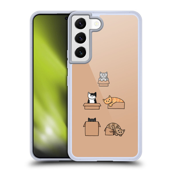 Beth Wilson Doodle Cats 2 Boxes Soft Gel Case for Samsung Galaxy S22 5G