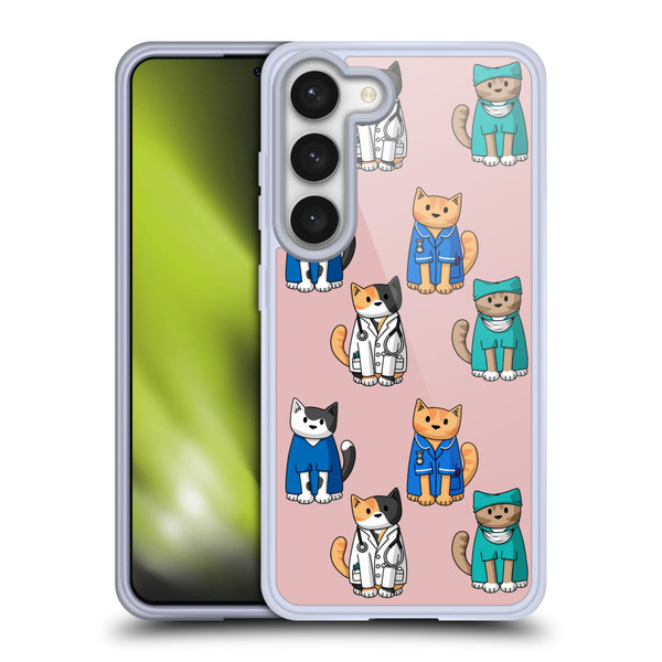 Beth Wilson Doodle Cats 2 Professionals Soft Gel Case for Samsung Galaxy S23 5G