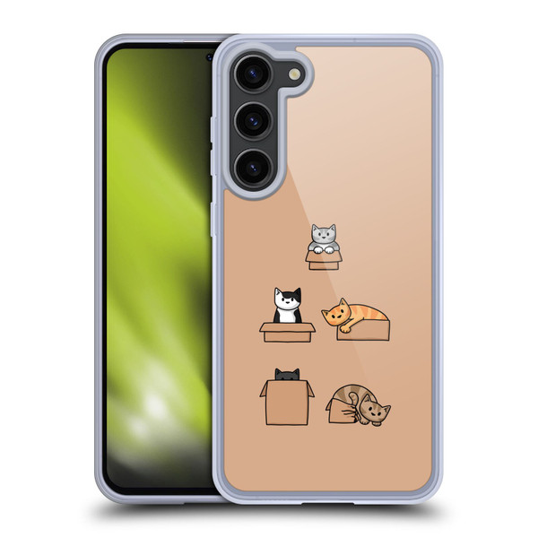 Beth Wilson Doodle Cats 2 Boxes Soft Gel Case for Samsung Galaxy S23+ 5G