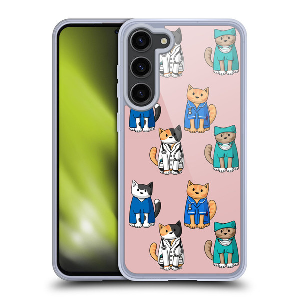 Beth Wilson Doodle Cats 2 Professionals Soft Gel Case for Samsung Galaxy S23+ 5G