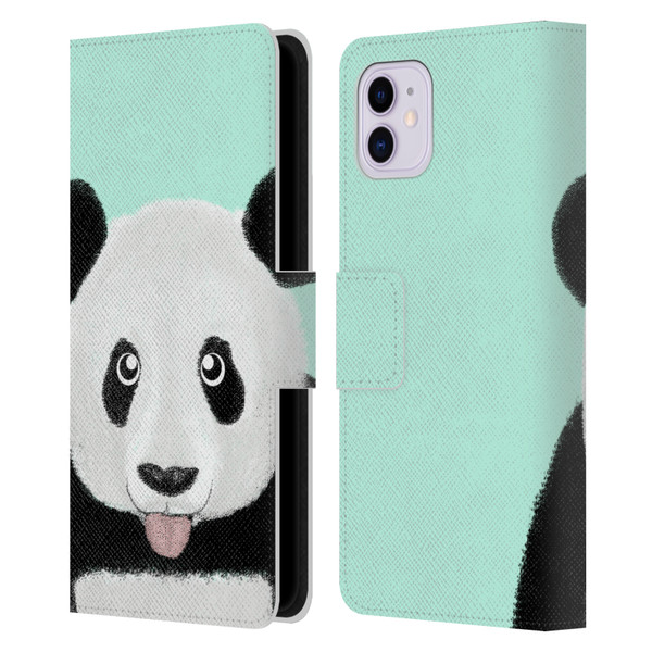 Barruf Animals The Cute Panda Leather Book Wallet Case Cover For Apple iPhone 11