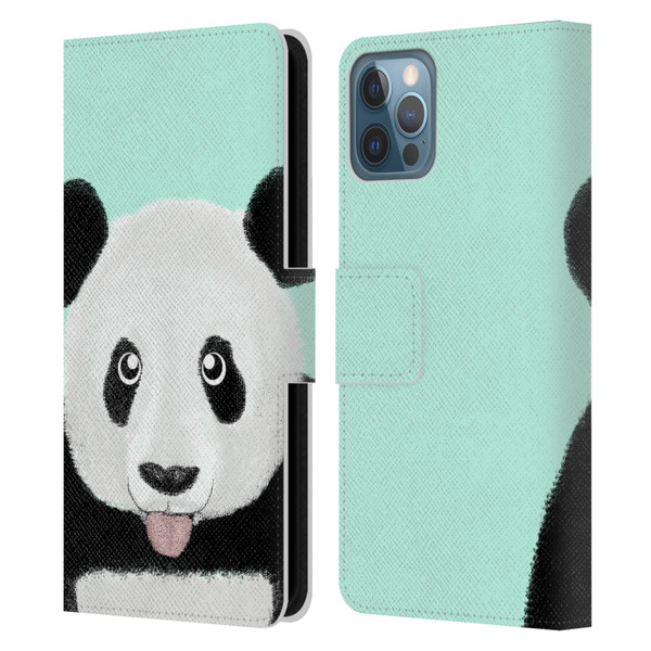 Barruf Animals The Cute Panda Leather Book Wallet Case Cover For Apple iPhone 12 / iPhone 12 Pro