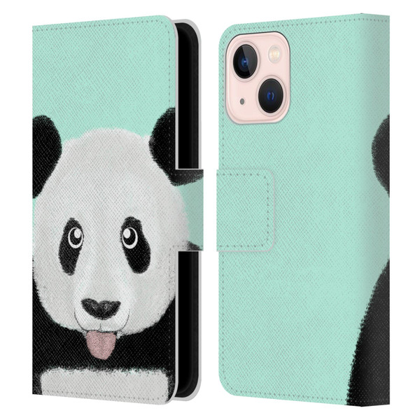 Barruf Animals The Cute Panda Leather Book Wallet Case Cover For Apple iPhone 13 Mini