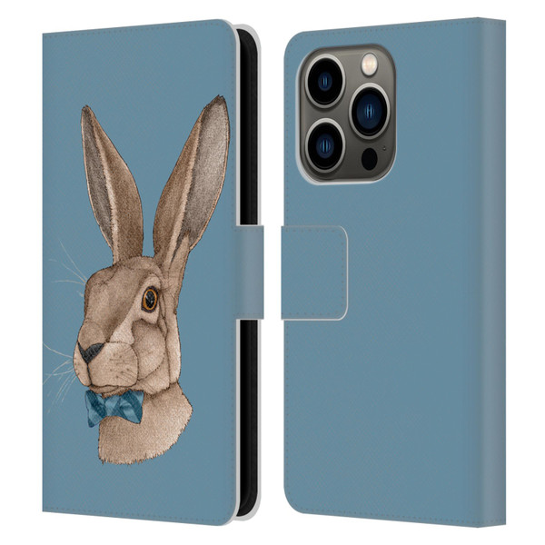 Barruf Animals Hare Leather Book Wallet Case Cover For Apple iPhone 14 Pro