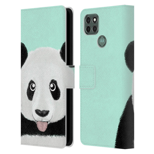 Barruf Animals The Cute Panda Leather Book Wallet Case Cover For Motorola Moto G9 Power