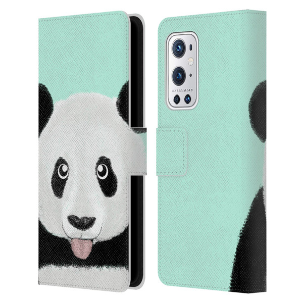 Barruf Animals The Cute Panda Leather Book Wallet Case Cover For OnePlus 9 Pro