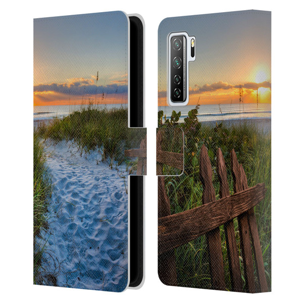 Celebrate Life Gallery Beaches Sandy Trail Leather Book Wallet Case Cover For Huawei Nova 7 SE/P40 Lite 5G
