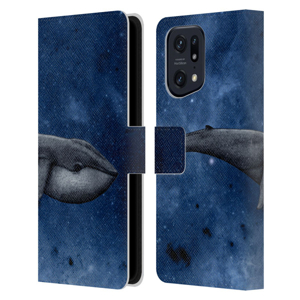 Barruf Animals The Whale Leather Book Wallet Case Cover For OPPO Find X5 Pro