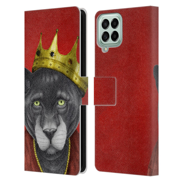 Barruf Animals The King Panther Leather Book Wallet Case Cover For Samsung Galaxy M33 (2022)