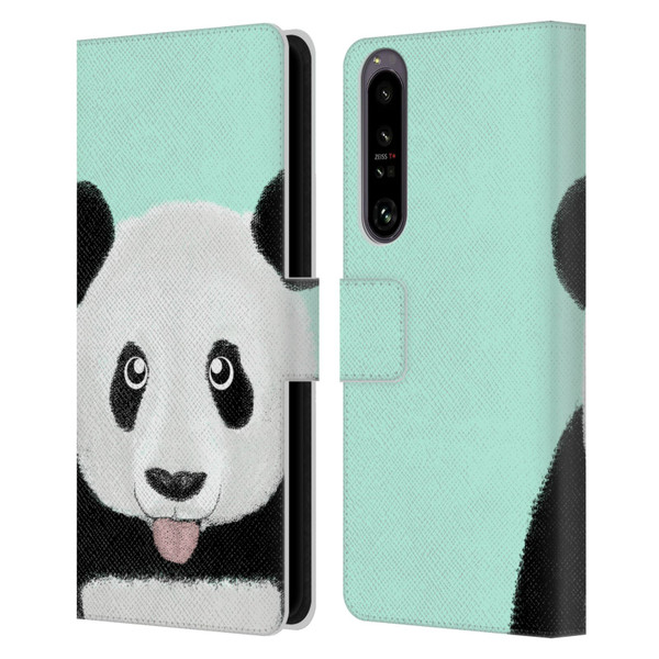 Barruf Animals The Cute Panda Leather Book Wallet Case Cover For Sony Xperia 1 IV
