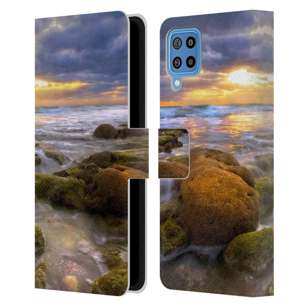 Celebrate Life Gallery Beaches Star Coral Leather Book Wallet Case Cover For Samsung Galaxy F22 (2021)