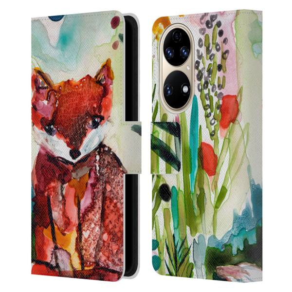 Wyanne Animals Baby Fox In The Garden Leather Book Wallet Case Cover For Huawei P50