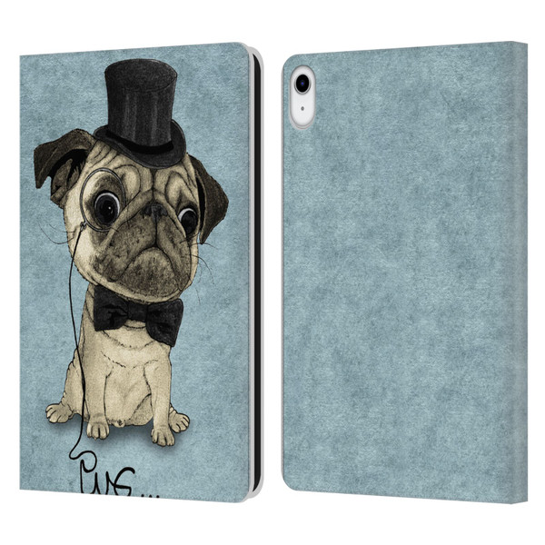 Barruf Dogs Gentle Pug Leather Book Wallet Case Cover For Apple iPad 10.9 (2022)