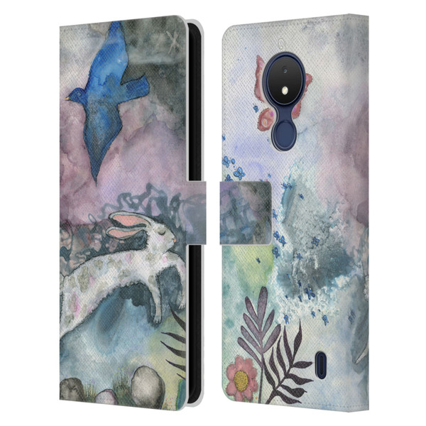 Wyanne Animals Bird and Rabbit Leather Book Wallet Case Cover For Nokia C21