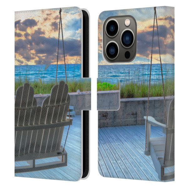 Celebrate Life Gallery Beaches 2 Swing Leather Book Wallet Case Cover For Apple iPhone 14 Pro