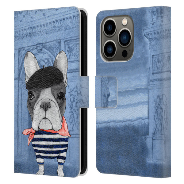 Barruf Dogs French Bulldog Leather Book Wallet Case Cover For Apple iPhone 14 Pro