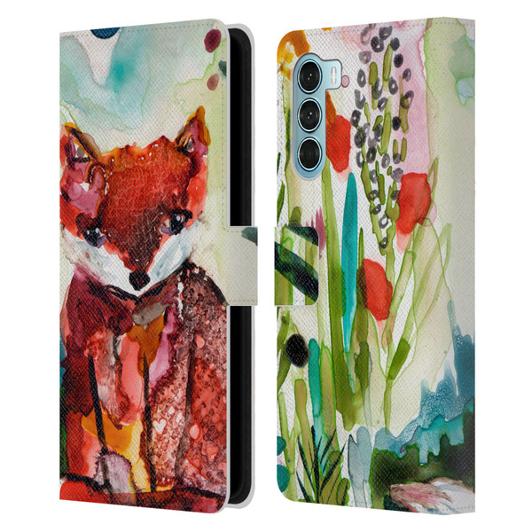 Wyanne Animals Baby Fox In The Garden Leather Book Wallet Case Cover For Motorola Edge S30 / Moto G200 5G