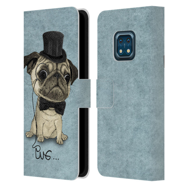Barruf Dogs Gentle Pug Leather Book Wallet Case Cover For Nokia XR20