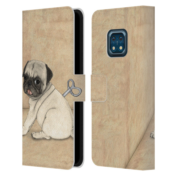 Barruf Dogs Pug Toy Leather Book Wallet Case Cover For Nokia XR20