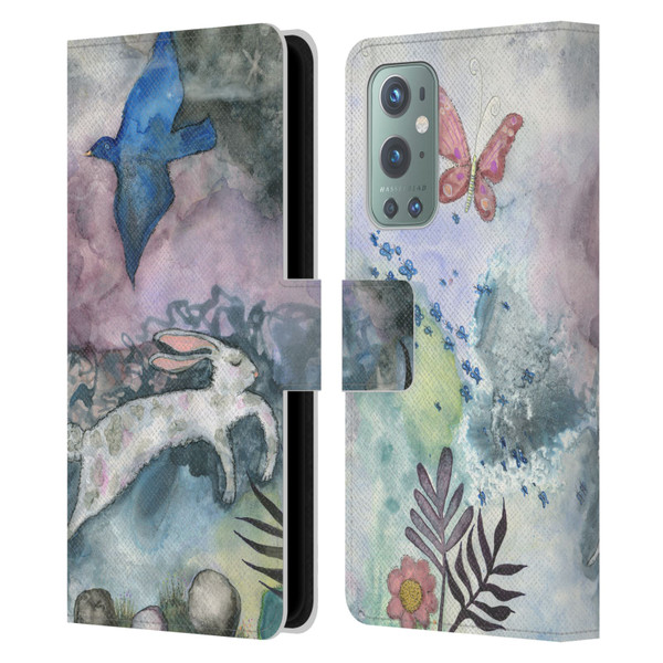 Wyanne Animals Bird and Rabbit Leather Book Wallet Case Cover For OnePlus 9