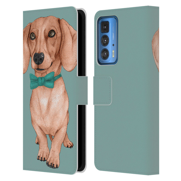 Barruf Dogs Dachshund, The Wiener Leather Book Wallet Case Cover For Motorola Edge 20 Pro