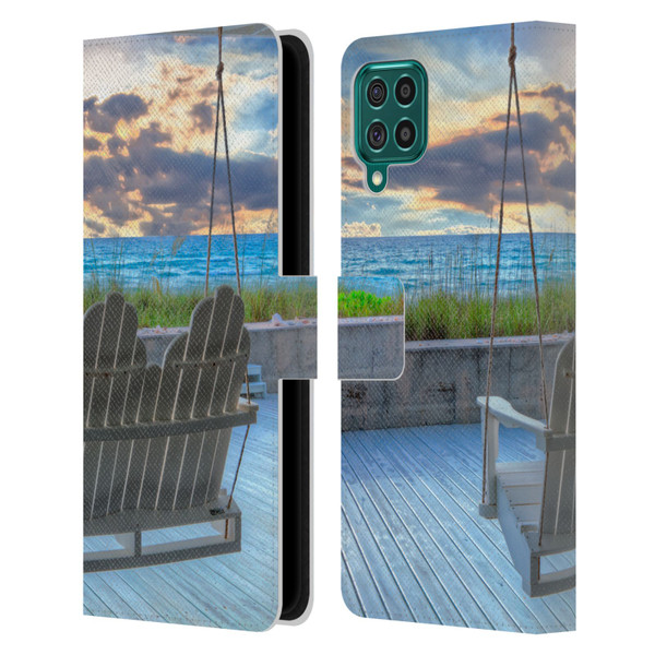 Celebrate Life Gallery Beaches 2 Swing Leather Book Wallet Case Cover For Samsung Galaxy F62 (2021)