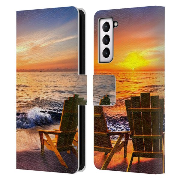 Celebrate Life Gallery Beaches 2 Sea Dreams III Leather Book Wallet Case Cover For Samsung Galaxy S21 5G