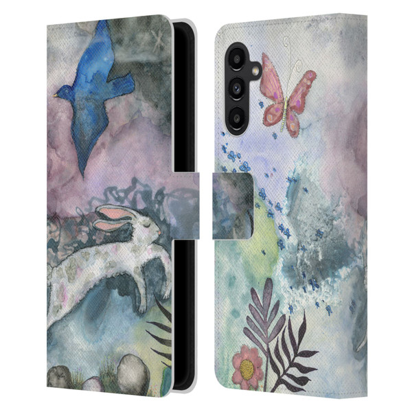 Wyanne Animals Bird and Rabbit Leather Book Wallet Case Cover For Samsung Galaxy A13 5G (2021)
