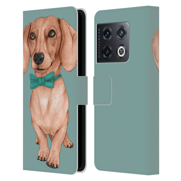 Barruf Dogs Dachshund, The Wiener Leather Book Wallet Case Cover For OnePlus 10 Pro