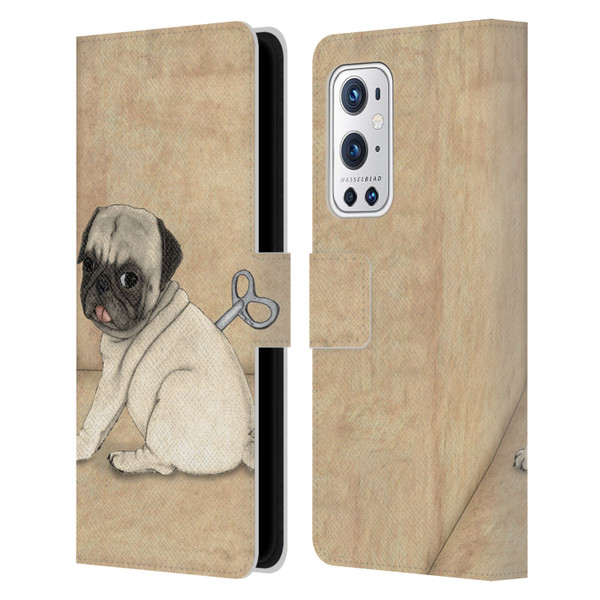 Barruf Dogs Pug Toy Leather Book Wallet Case Cover For OnePlus 9 Pro