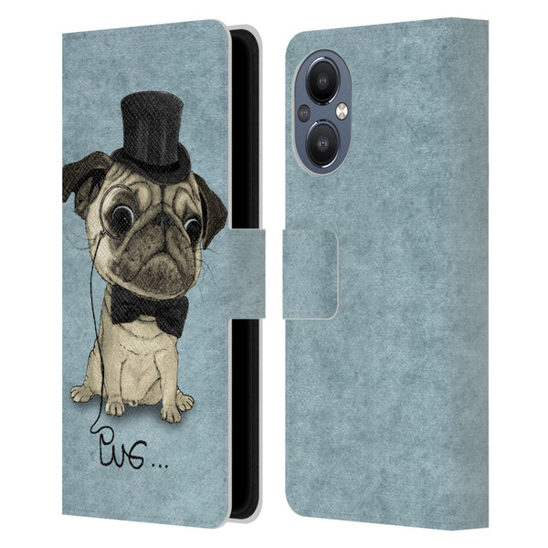 Barruf Dogs Gentle Pug Leather Book Wallet Case Cover For OnePlus Nord N20 5G