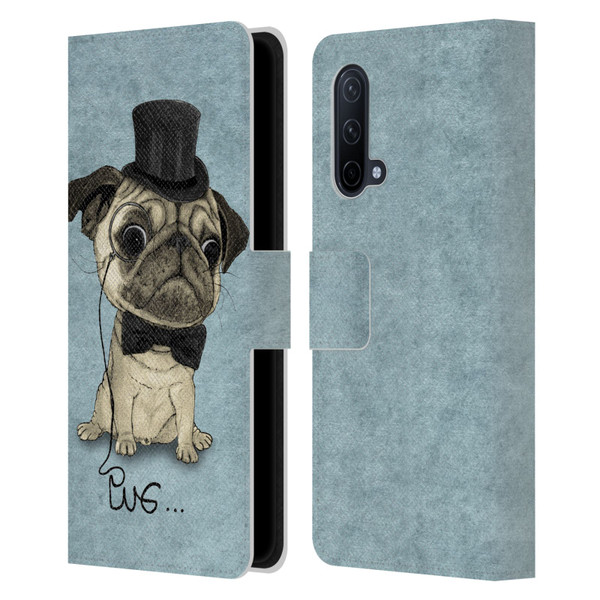 Barruf Dogs Gentle Pug Leather Book Wallet Case Cover For OnePlus Nord CE 5G