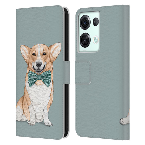 Barruf Dogs Corgi Leather Book Wallet Case Cover For OPPO Reno8 Pro