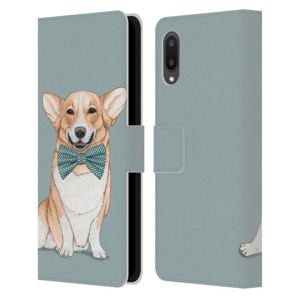 Barruf Dogs Corgi Leather Book Wallet Case Cover For Samsung Galaxy A02/M02 (2021)