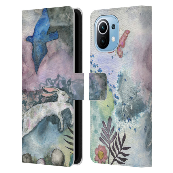 Wyanne Animals Bird and Rabbit Leather Book Wallet Case Cover For Xiaomi Mi 11