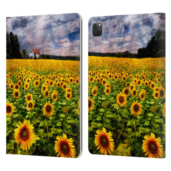 Celebrate Life Gallery Florals Dreaming Of Sunflowers Leather Book Wallet Case Cover For Apple iPad Pro 11 2020 / 2021 / 2022