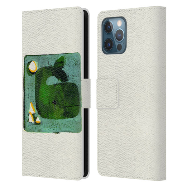Wyanne Animals 2 Green Whale Monoprint Leather Book Wallet Case Cover For Apple iPhone 12 Pro Max