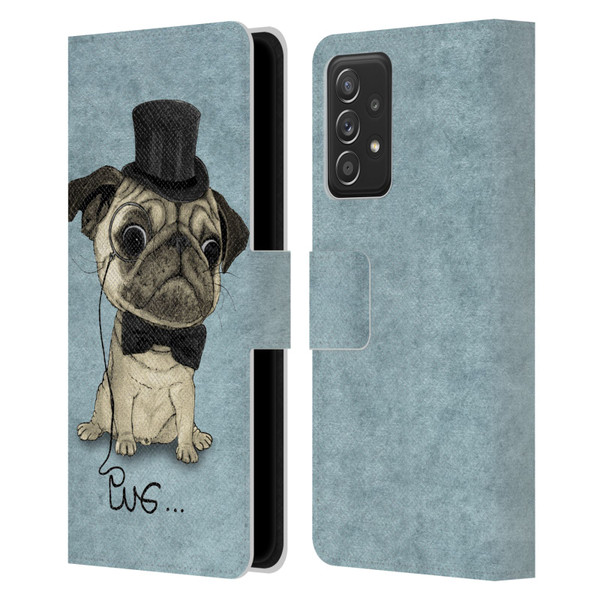 Barruf Dogs Gentle Pug Leather Book Wallet Case Cover For Samsung Galaxy A53 5G (2022)