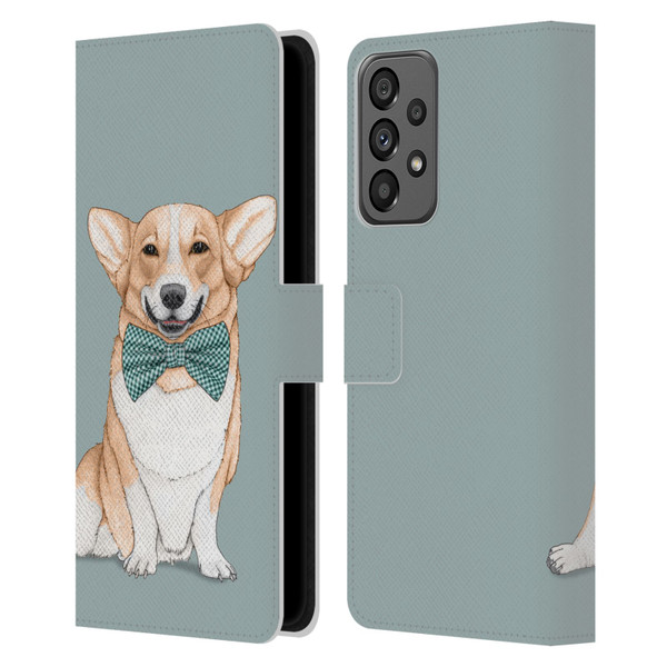 Barruf Dogs Corgi Leather Book Wallet Case Cover For Samsung Galaxy A73 5G (2022)